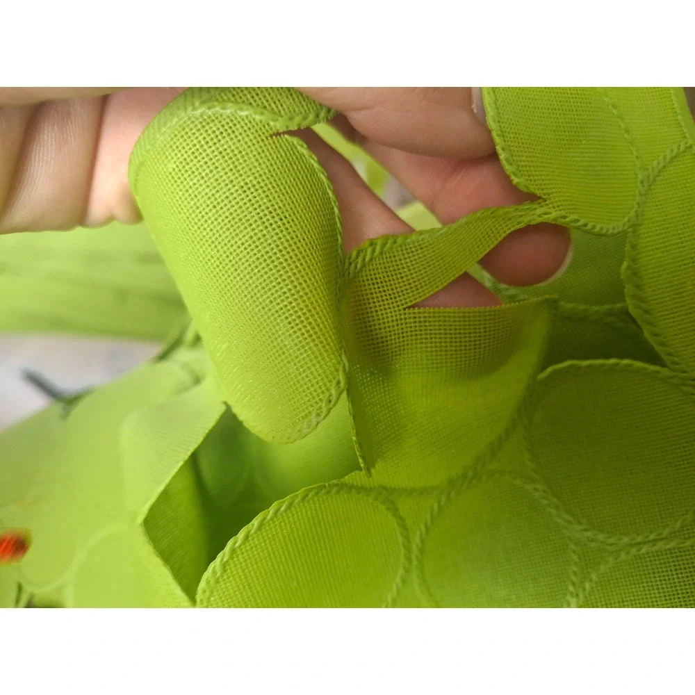Chilewich Confetti Placemats Set of 10 Lime Green Modern Circle Vinyl Mesh